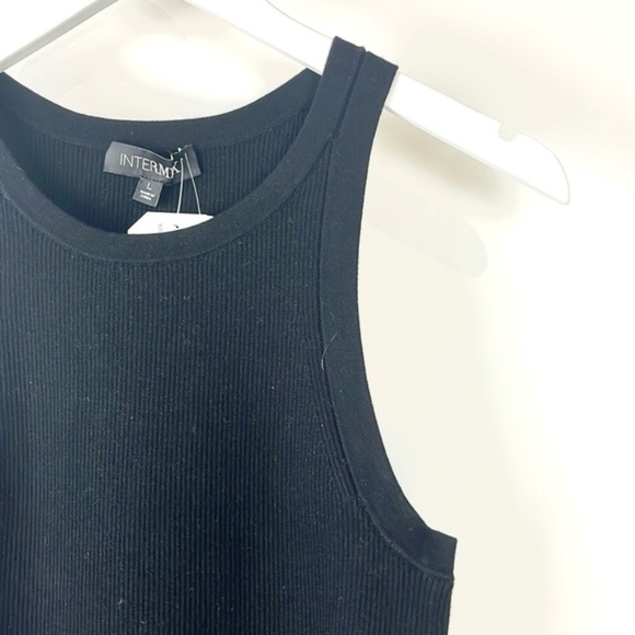 Intermix Elsie Black Cropped Rib Knit Tank - Picture 4 of 7